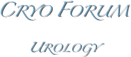 Cryo Forum
Urology